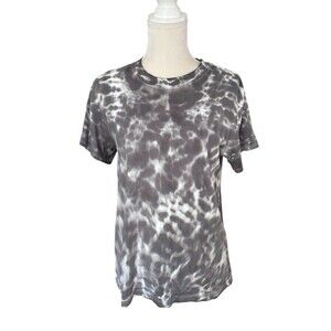 Lululemon Women's Pima Cotton Gray Tie Dye Crew Neck Short Sleeve T-Shirt Size 2